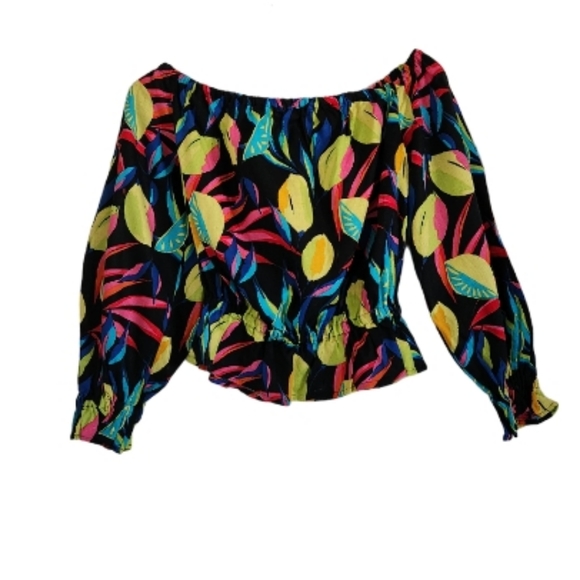 TABITHA BROWN LINEN BLEND OFF THE SHOULDER TOP SZ XXS - Picture 1 of 5